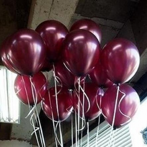 50 Adet Bordo-Kahverengi Balon, Helyumla Uçan Latex Balonlar - Parti Dolabı