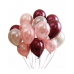 50 Adet Rose Gold- Gümüş - Bordo Metalik Balon 3'Lü Renk 