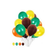 50 Adet Safari Orman Temalı Metalik Balon - Sarı-Turuncu-Kahverengi-Yeşil