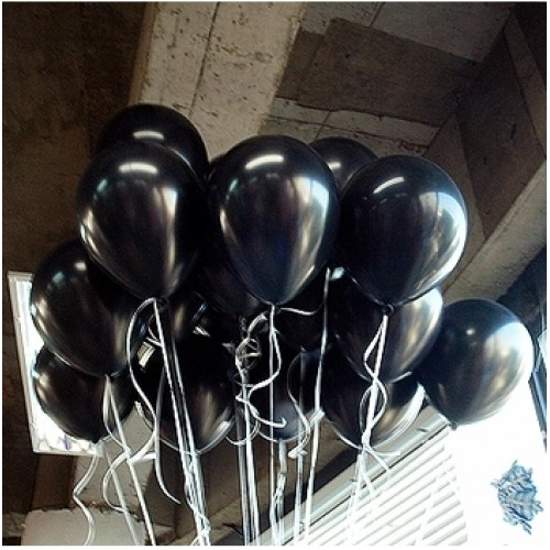 50 Adet Siyah Balon Baskısız Dekorasyon 12İNÇ