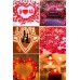 50 Kalp Mum, 25 Kalp Balon, 500 Gül Yaprağı, 300 Kuru Gül, 1 Balon Pompası Evlilik Teklifi Paket Set - Parti Dolabı