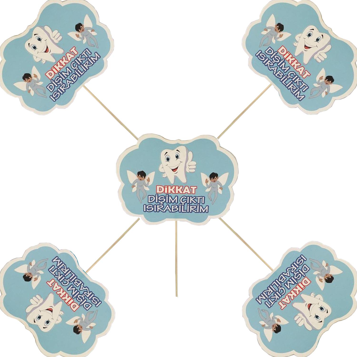 5li Bebek İlk Diş Buğdayı Parti Çubukları Konuşma Balonu