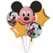 5li Mickey Mouse Baskılı Folyo Balon Seti Konseptli Helyumla Uçan
