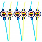 6 Adet Fenerbahçe Baskılı Pipet, Fb Doğum Günü Parti Pipetleri