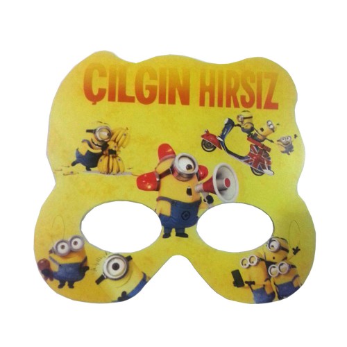 6 Adet Minion Rush Karton Kağıt Maske - Parti Dolabı