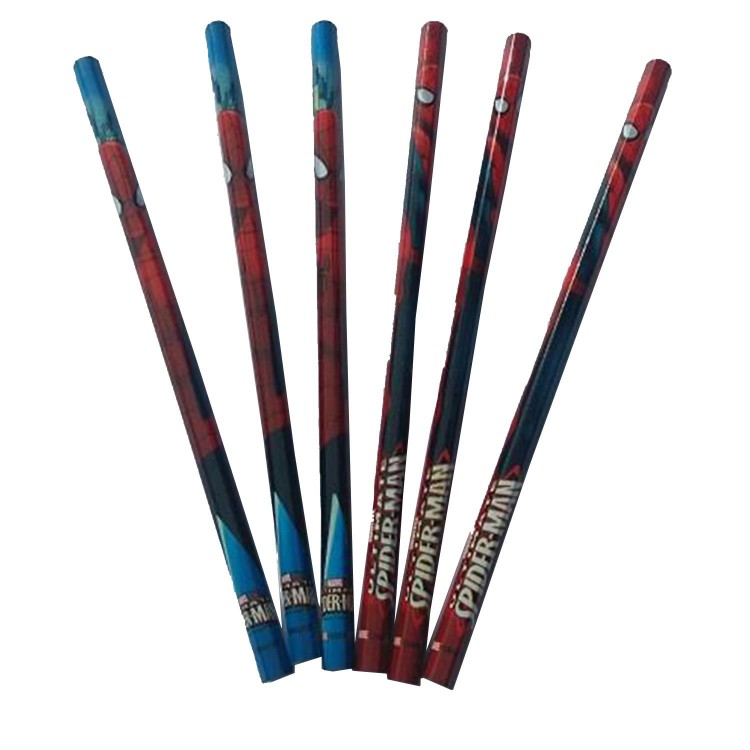 6 Adet Örümcek Adam (Spiderman) kalem Erkek Doğum Günü