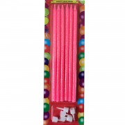 6 Adet Pembe Parlak Uzun Pasta Süsleme Mumu