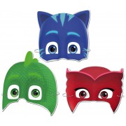 Pijamaskeliler maskesi:2 Kedi Çocuk + 2 Baykuş Kız + 2 Kertenkele