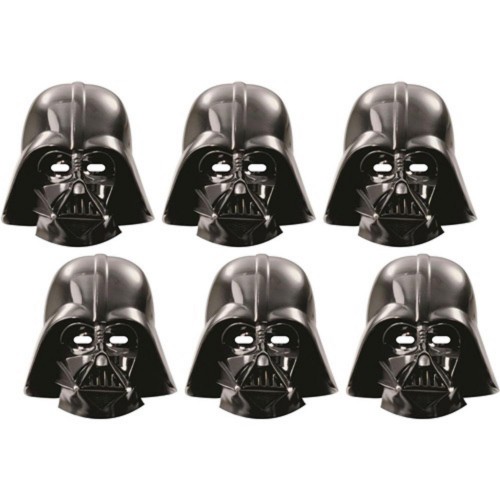 6 Adet Star Wars Darth Vader Karton Çocuk Parti Yüz Maskesi