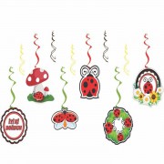 6lı Uğur Böceği Konsept Yaylı Uzar Set, Uğur Böceği Temalı Süs