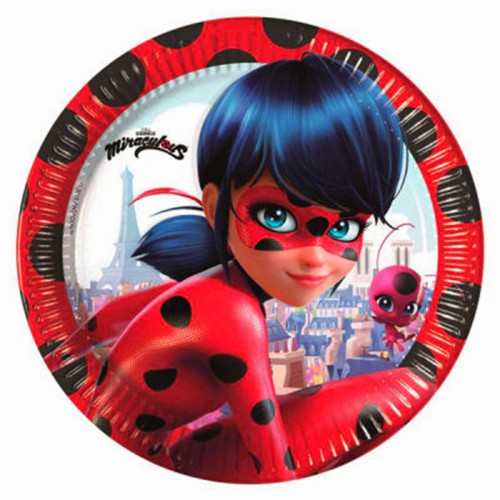 8 Ad Mücize Uğur Böceği İle Kara Kedi Tabak, Miraculous Lady Bug - Parti Dolabı