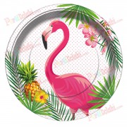 8 Adet Flamingo Doğum Günü Parti  Tabağı