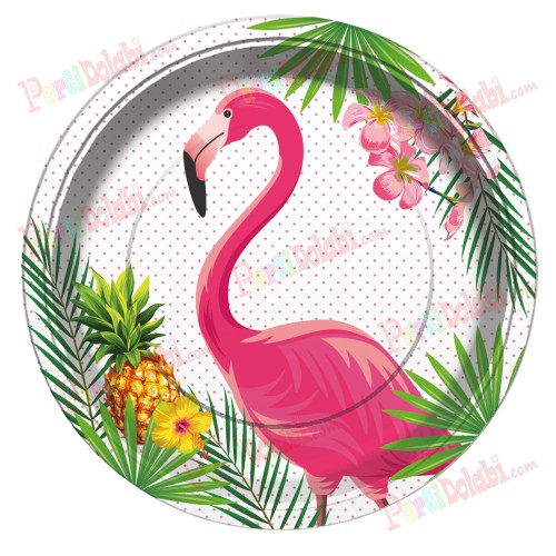 8 Adet Flamingo 23 cm Doğum Günü Parti Tabağı