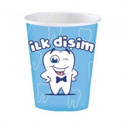 8 Adet İlk Dişim Karton Bardak Diş Buğdayı Erkek Parti Bardağı