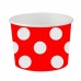 8 Adet Karton Beyaz Puantiyeli Kırmızı Kase, Benekli Küçük 6x7cm