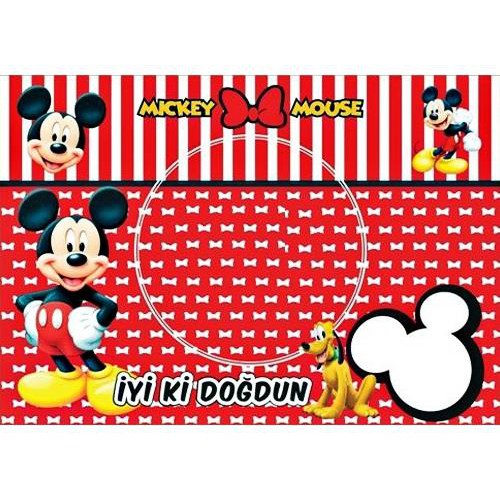 8 Adet Mickey Mouse Amerikan Servis (Tabak Altlığı) Sunum - Parti Dolabı