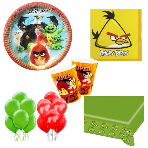 8 Kişilik Angry Birds Doğum Günü Konsepti Peçete Tabak Balon seti - Parti Dolabı
