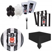 8 Kişilik Beşiktaş Temalı Doğum Günü Parti Süsleri Seti