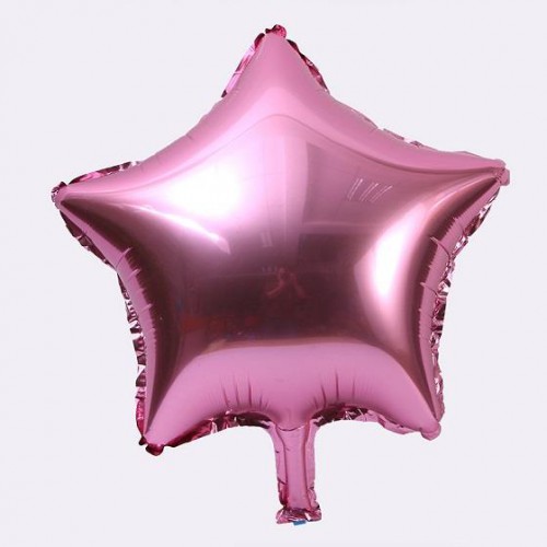Açık Pembe Yıldız Folyo Balon 45cm Doğum günü Parti Helyumla Uçan - Parti Dolabı