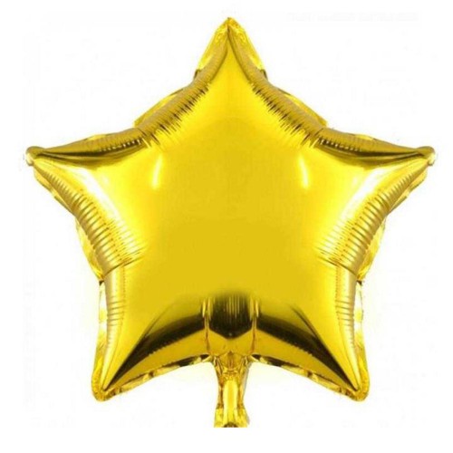 Altın Sarısı (Gold) Yıldız Folyo Balon 45cm Helyumla Uçan - Parti Dolabı