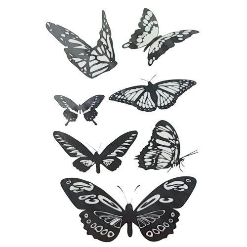 Kelebek Geçici Dövme Seti, Yapıştırmalı Sticker Tattoo Modelleri - Parti Dolabı