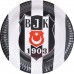 8 Adet Beşiktaş Tabak Doğum Günü Parti Tabağı 23cm Ucuz siyah beyaz