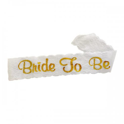 Bride To Be Kuşak, Beyaz Bekarlığa Veda Gelin Kuşağı Çapraz Bant