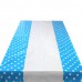 Beyaz Puantiyeli Açık Mavi Masa Örtüsü 1.20x1.80 Doğum Günü Parti