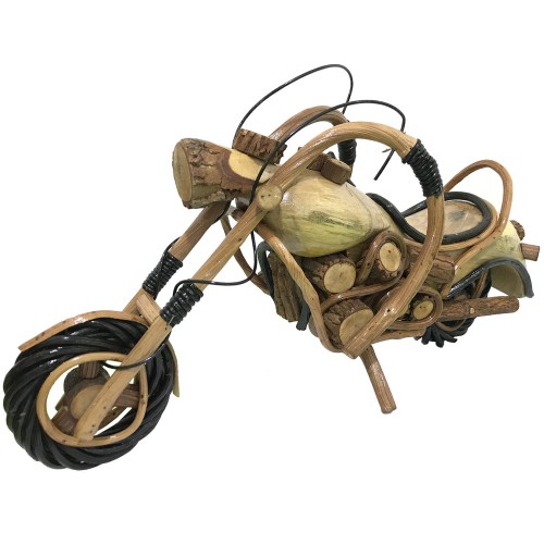 Büyük Boy 50cm Ahşap Motor Antika Motosiklet Hediyelik Maket - Parti Dolabı