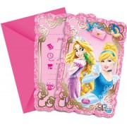 Disney Prenses 6 Davetiye+6 Zarf İngilizce Doğum Günü Parti Kartı