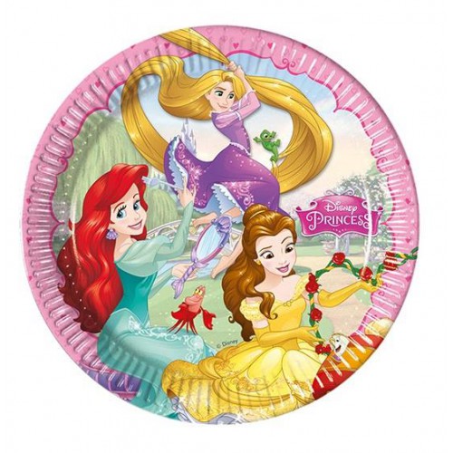 Disney Prensesler 8'li Tabak 23cm Doğum Günü Parti Tabağı - Parti Dolabı