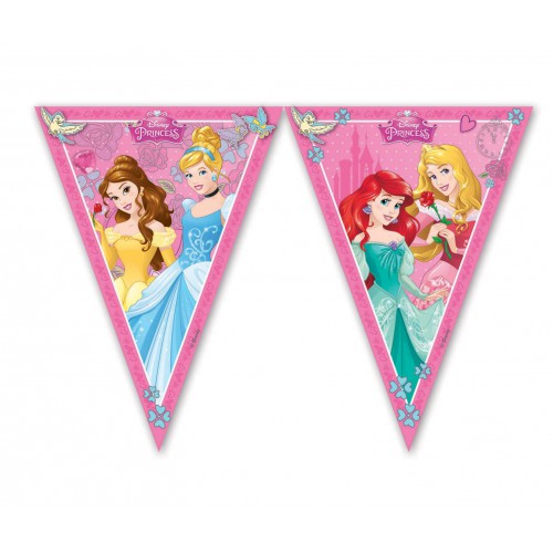 Disney Prensesler Üçgen Bayrak Flama 2.2 metre Doğum Günü Flaması - Parti Dolabı