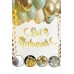Eid Mubarak Gold Yazı Ledli Balon Zincir Seti Arapça Banner Ramazan Bayramı Oda Süsleme Dekor 2mt