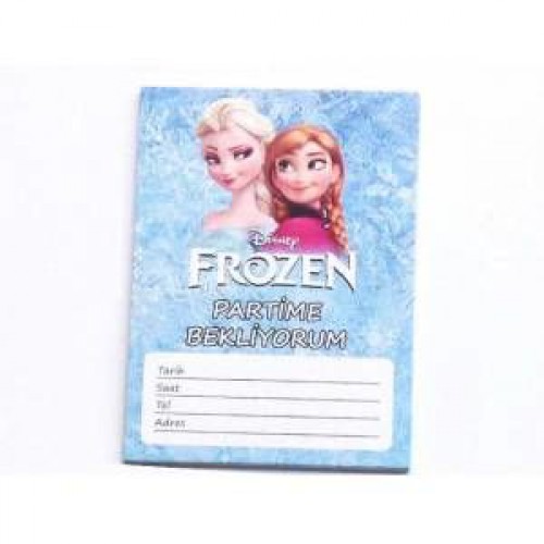 Elsa Anna Frozen Karlar Ülkesi 10lu Doğum Günü Parti Davetiyesi - Parti Dolabı