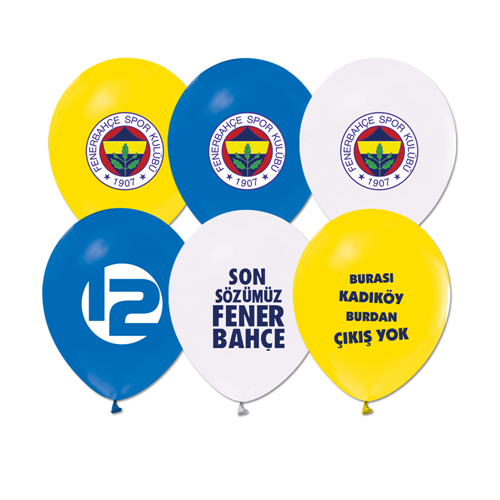 12 li Fenerbahçe Balonu Helyumla Uçan Sarı Lacivert