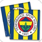 Fenerbahçe 16lı Peçete Doğum Günü Parti Peçetesi 33x33cm Ucuz Sarı Lacivert