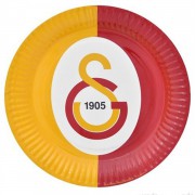 Galatasaray 8li Tabak Doğum Günü Parti Tabağı 23cm Ucuz Sarı Kırmızı