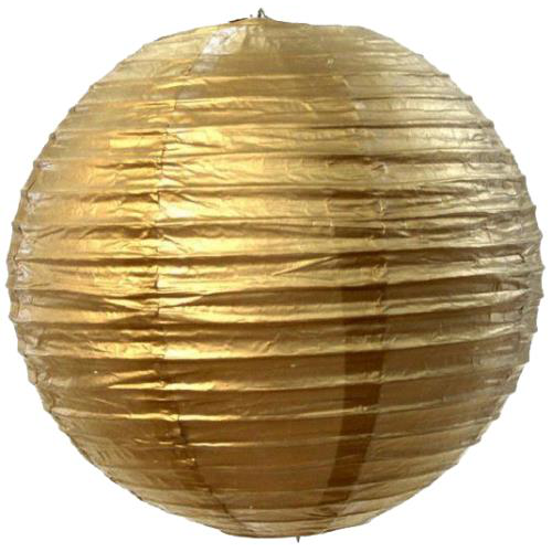 Gold Altın Rengi Kağıt Japon Feneri Dekorasyon Süslemesi 30x30 cm - Parti Dolabı