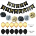 Gold-Siyah Konsepti Doğum Günü Parti Süsleri Malzeme Seti - Parti Dolabı