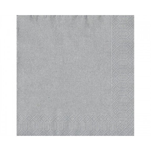 Gri Gümüş Lame 20li Peçete 33x33 Doğum Günü Parti Çift Katlı - Parti Dolabı