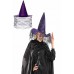 Halloween Cadılar Bayramı Cadı Şapkası Mor Siyah Örümcek Ağ Desenli Tül Parti Cadı Şapkası 34cm