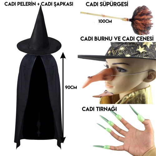 Halloween Cadılar Bayramı Çocuk Cadı Kostümü - Parti Dolabı