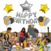 Happy Birthday Doğum Günü Balonu Kombini Gümüş Kb1251