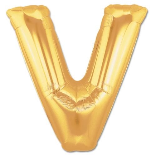 Harf Folyo Balon V Harfi Büyük Boy Balon Altın Sarısı /Dore 100CM