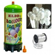 Helyum Gazı Tüp + 20 Ad Gümüş Grisi Balon Metalik Uçan Balon+İpi