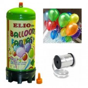 Helyum Gazı Tüp + 20 Ad Karışık Renk Balon Metalik Uçan Balon+İpi