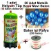 Helyum Gazı Tüp + 20 Ad Koyu Mavi Balon Metalik Uçan Balon+İpi