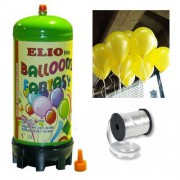 Helyum Gazı Tüp + 20 Adet Sarı Balon Metalik Uçan Balon + İpi