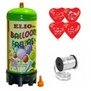 Helyum Gazı Tüp+20 Adet Seni Seviyorum Baskılı Kalp Uçan Balon + İpi
