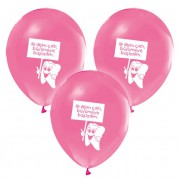 İlk Dişim 16 ADET Pembe Baskılı Balon Diş Buğdayı Kız Parti Balonları